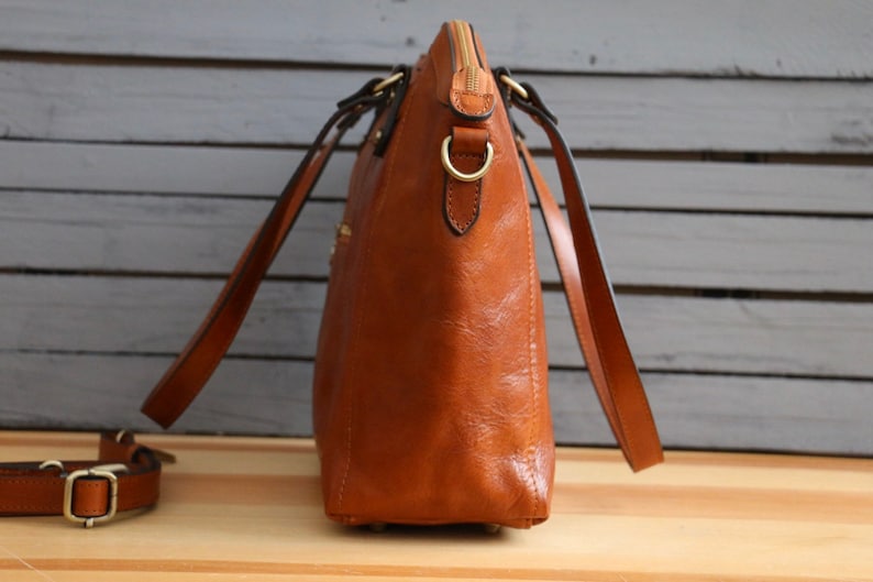 leather bag, handmade leather bag, handbag, woman leather bag, elegant leather bag, made in Italy handbag image 6