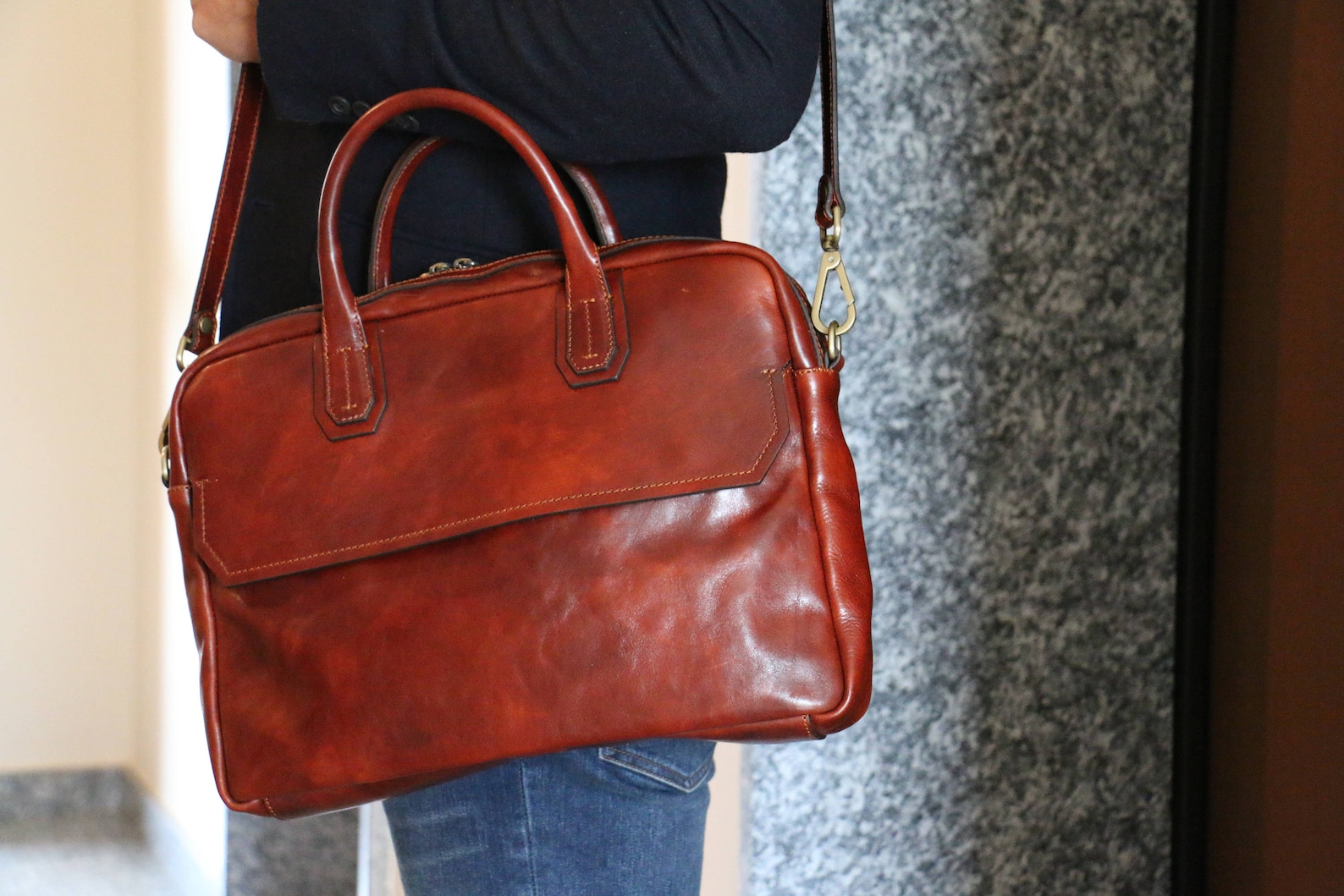 Leather Briefcasebrown Leather Briefcase Mens Leather Etsy