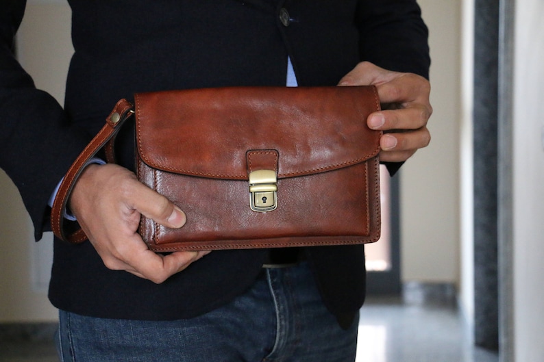 leather bag, handmade leather bag, handbag, men leather bag, elegant leather bag, made in Italy handbag image 5