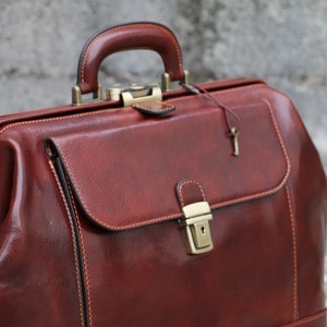 Sac de médecin en cuir, grande trousse médicale pour homme, trousse médicale en cuir pour homme, grande trousse de médecin, sac personnalisé à poignée supérieure, cadeau pour lui