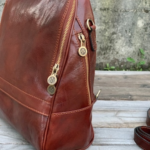 Leather Backpack, Handmade Backpack, Leather Bag, Leather Rucksack, Backpack, Womens Backpack image 4