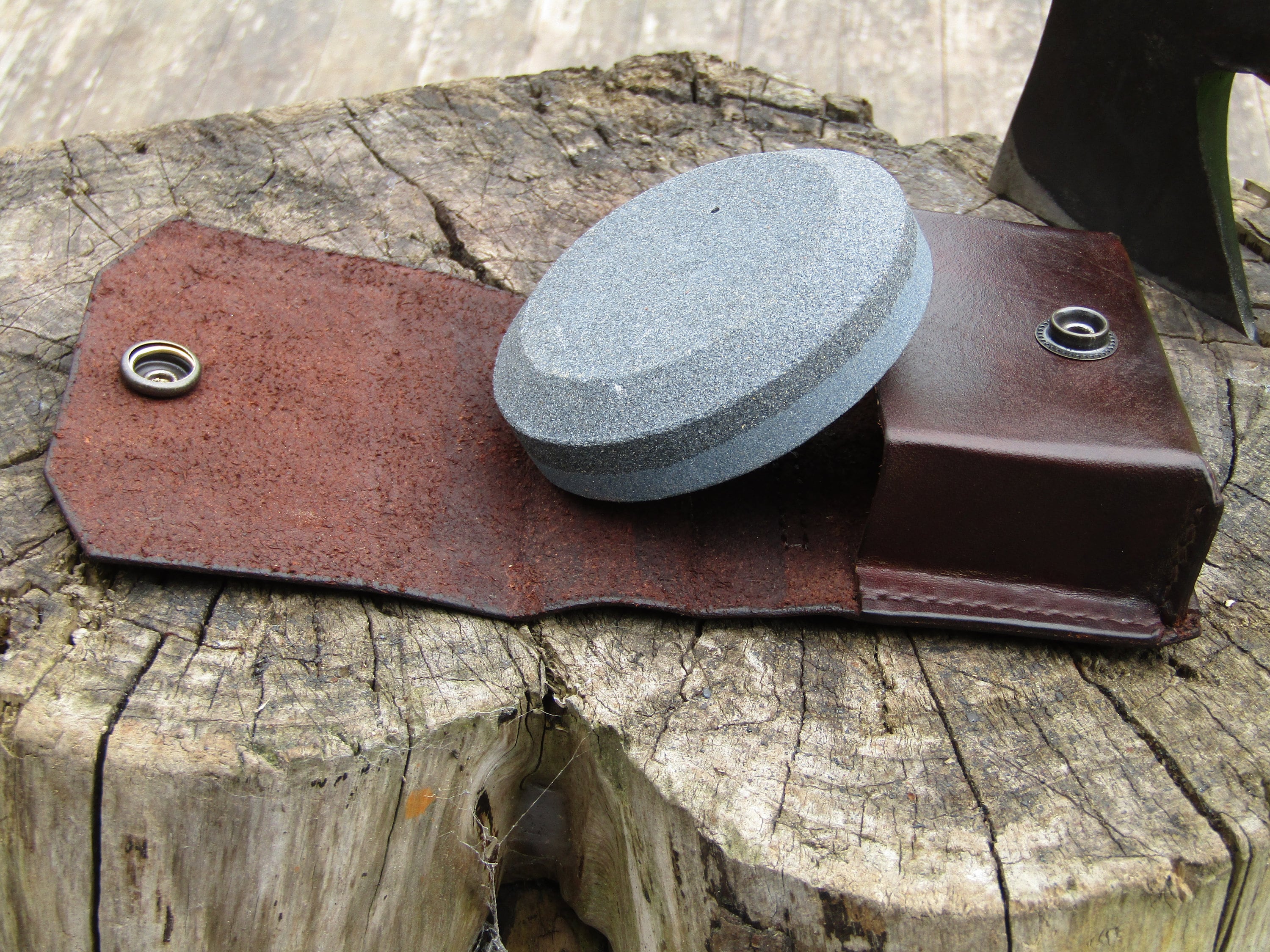 Handmade Leather Case for the Lansky Puck Sharpening Stone