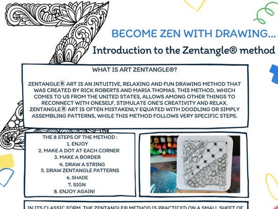 Zentangle Kit 10 White and Black Squares, Fineliner, Graphite Pencil, White  Gel Pencil, White Charcoal Zentangle Material Course Introduction 