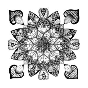 Coloring pdf printable &#39;Mandala Zentangle&#39; Creative Activity DIY Art Therapy