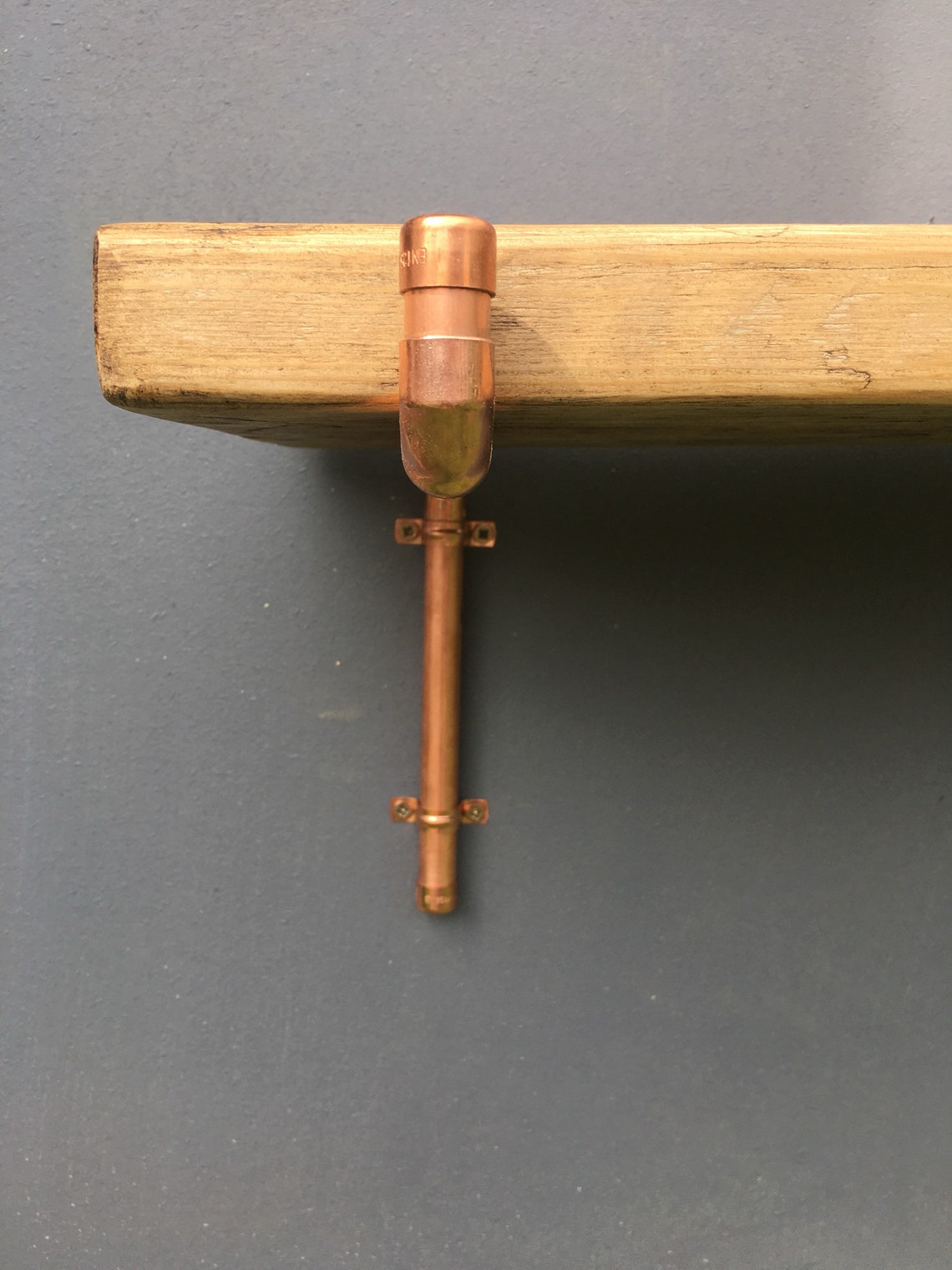 Copper pipe shelf brackets with optional reclaimed wood shelf Etsy