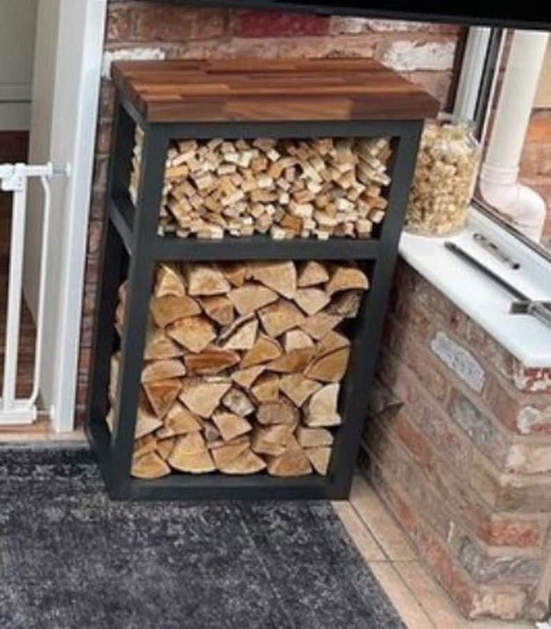 Tier Log Rack Two Tier Log Store | Indoor Log Store | Side Table | Log Storage ...