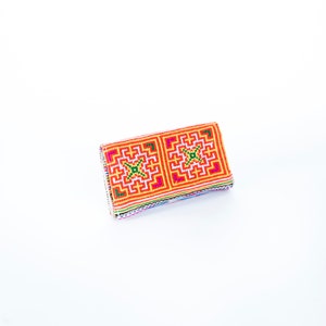 Wallet, Clutch, Honey yellow and orange, phone wallet, embroidered fabric, sustainable fashion,