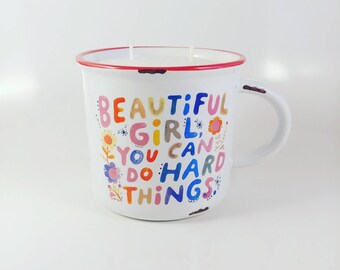 beautiful girl you can do hard things mug