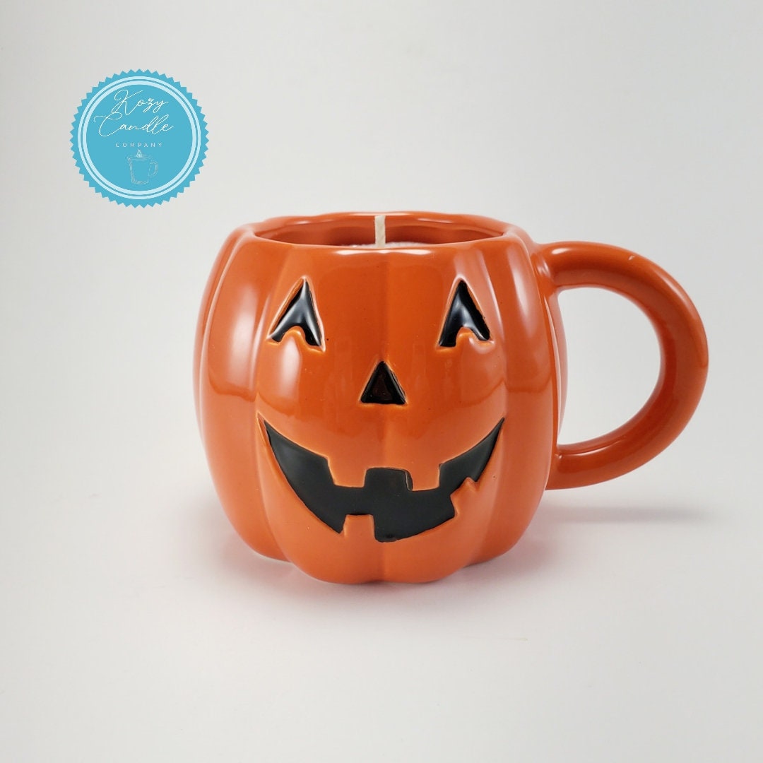 Pumpkin Shaped Jackolantern Coffee Mug Pumpkin Halloween Etsy