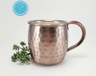 Moscow Mule Copper Mug Candle, 16oz Scented Soy Wax Candle, Copper Mug Candle, Moscow Mule Mug, Home & Living Candles