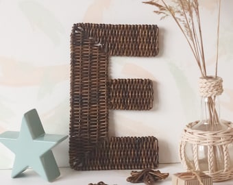 Anfangsmonogramm Wandkunst für Kinderzimmer, Korbbuchstabe neutrales Schild