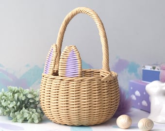 Cute Easter basket with bunny ears and tail