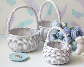 Cesto Portafiori In Rattan A Mezzaluna Con Manico – Decoro Rustico Per Matrimonio, Picnic O Giardino