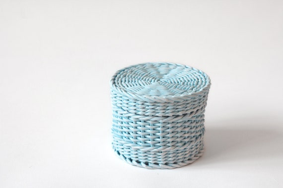 light blue gift basket