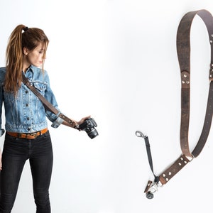 Camera Strap, Photographer Leather Camera Strap, Custom Camera Strap, Canon Camera Strap, Nikon Camera Strap, Sling Camera Strap