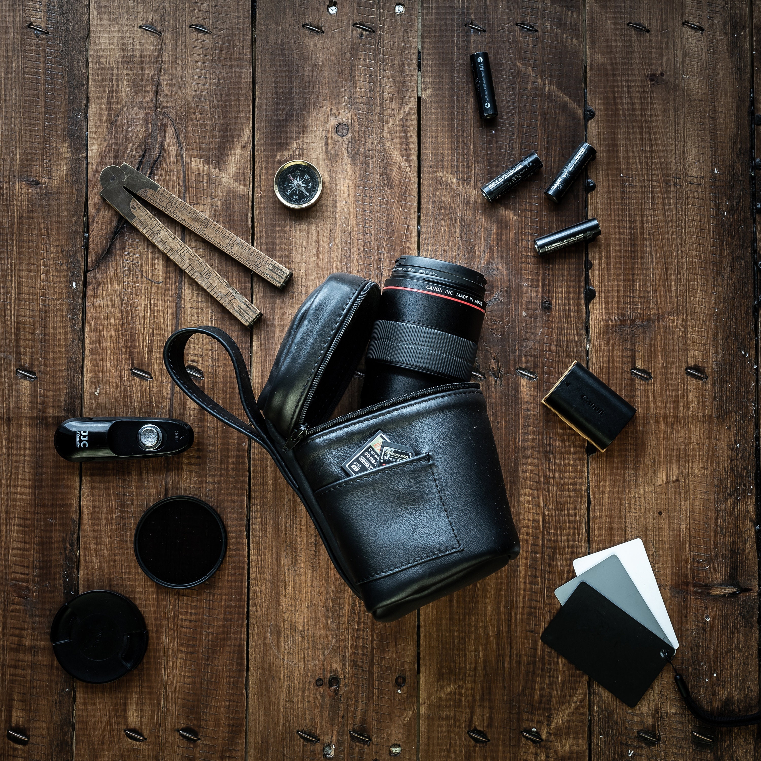 Leather Lens Pouch, Lens Pouch, Lens Case, Tube for Photographer Lens