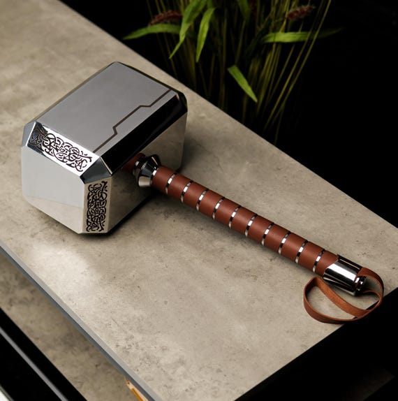 Thor Hammer 11.24 Lb Mjolnir Metal Replica With Stand & Engraving