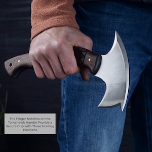 Forged Tomahawk Full Tang, Bushcraft Axe with Sheath, Custom Indian Tomahawk Small