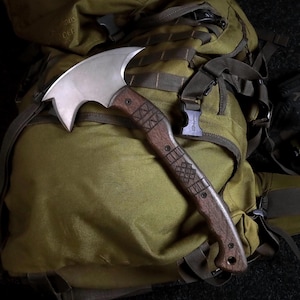 Full Tang Tomahawk Handmade Hatchet, Functional Bushcraft Axe with Sheath