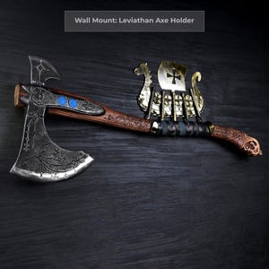 Leviathan Axe Metal 9.11lb Kratos Axe High Carbon Steel Blade with Glow-in-the-Dark-Runes image 8