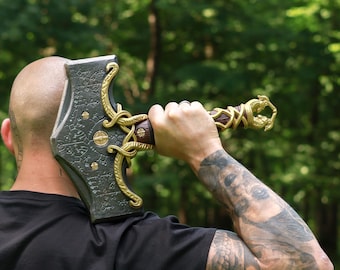 Mjolnir Thor Hammer: Solid Steel 26.45lb Replica with Glow-in-the-Dark Runes