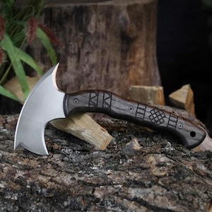 Functional Indian Tomahawk Full Tang Bushcraft Axe Handmade with Sheath