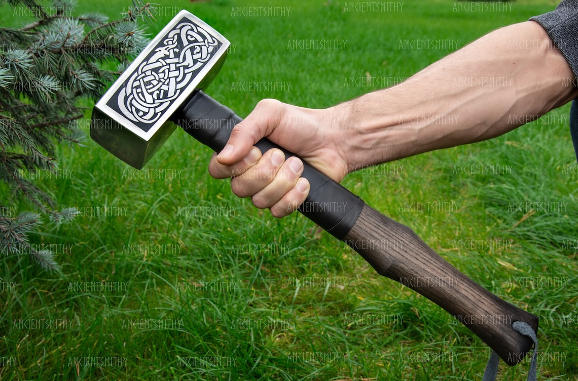 Viking hammer with celtic knots carpentry woodwork building Etsy