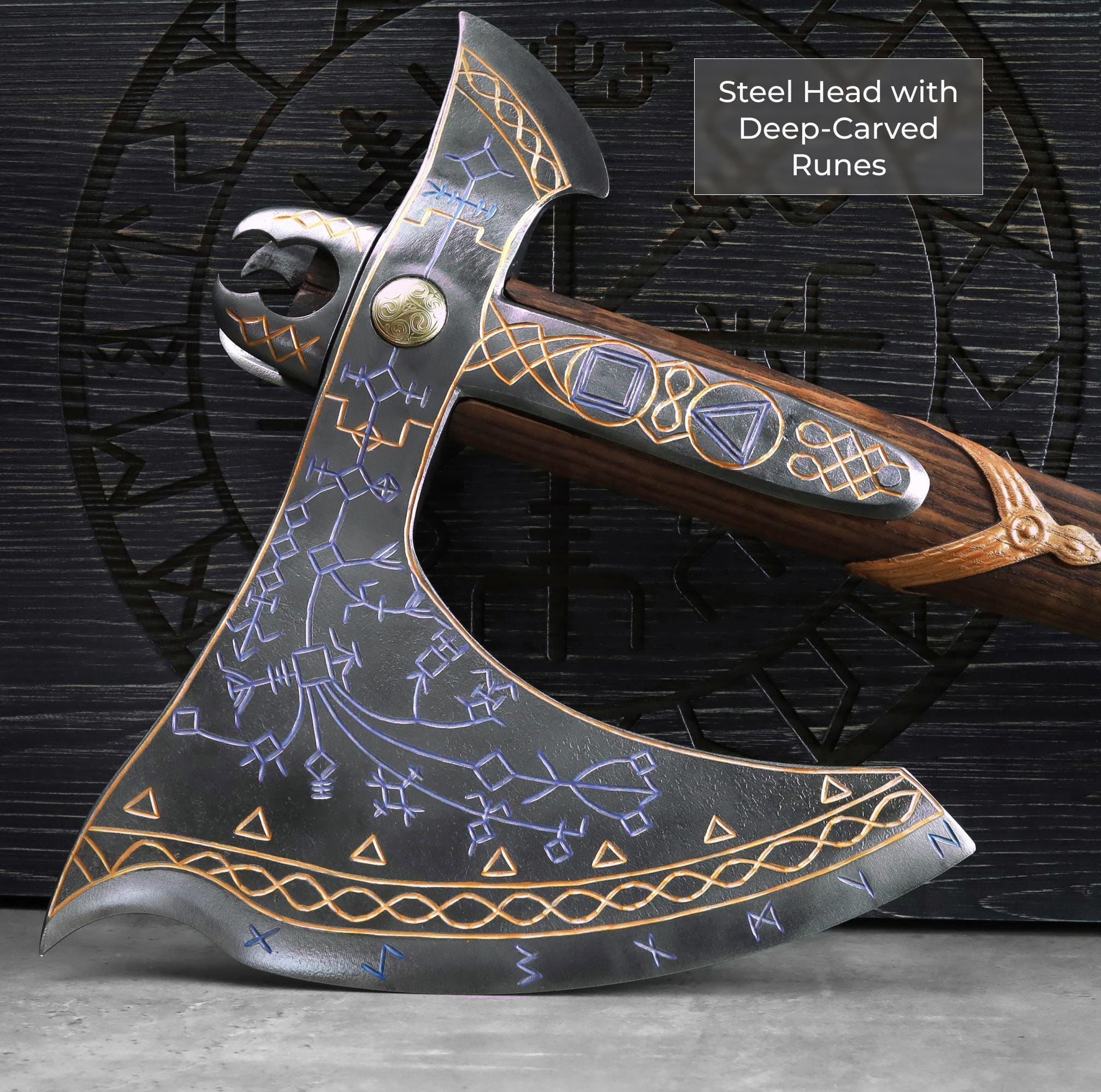 Leviathan Axe Forged, Kratos Axe Replica With Wall Mount