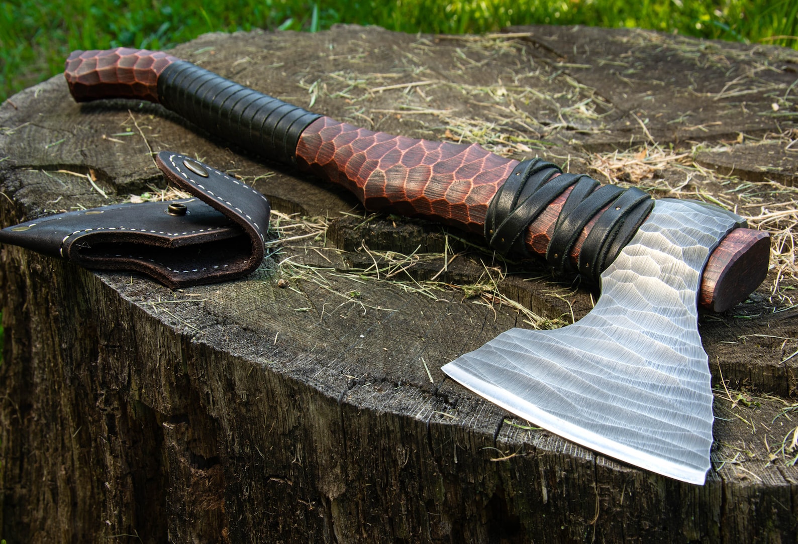 Hand Viking Bearded axe Viking Axe with carved handle Etsy