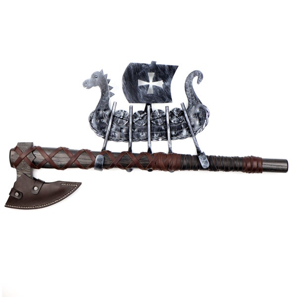 Viking axe Wall mount , Drakkar axe holder, Axe steel Hanger, axe wall hanger, wall mount for axe, axe accessories
