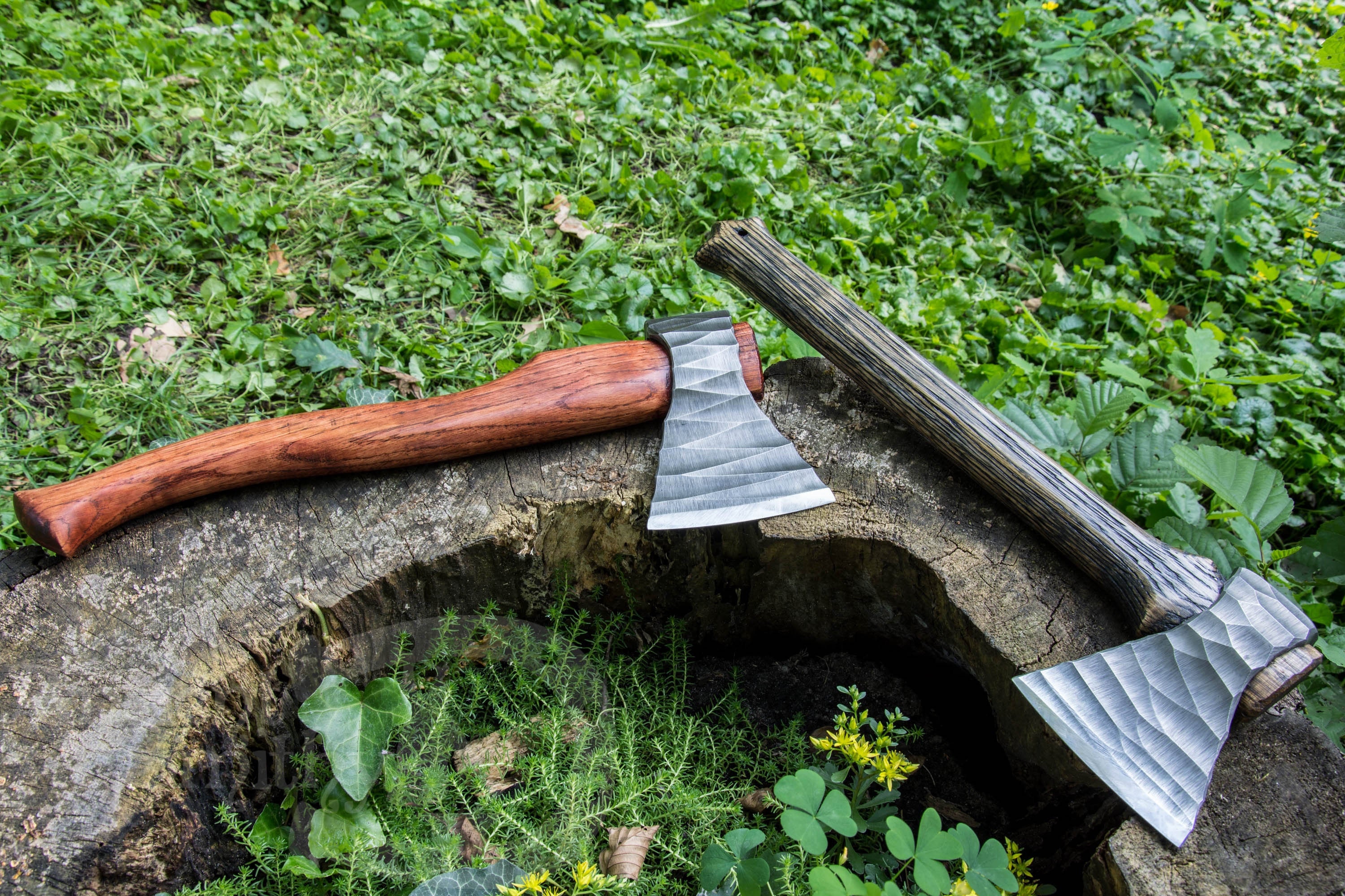 Set of 2 steel axes hand hatchet for hiking camping Etsy