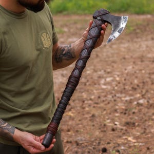 Hand Forged Viking Axe with Sheath image 7