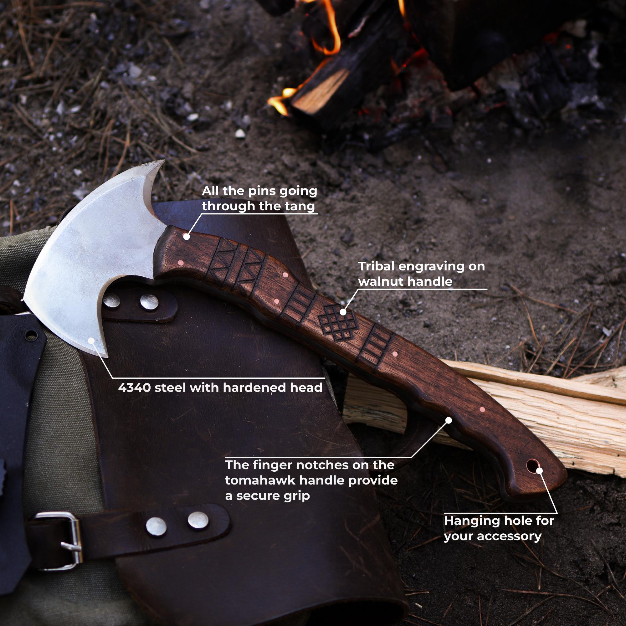 stroup トマホーク　手斧　キャンプ 手鍛造トマホーク斧：彫刻入りキャンプ用手斧（鞘付き） - Etsy 日本