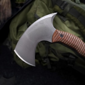 Hacha de bushcraft Tomahawk con funda, hacha de camping con grabado personalizado