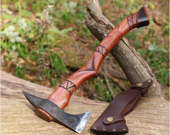 Indian Tomahawk Tribal Engraved: Functional Hatchet with Sheath