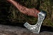 Fenrir Viking axe Hand forged axe with carved handle  Viking hatchet Celtic dragon axe Bearded axe Scandinavian Camping hatchet with box 