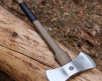 Hache Viking Double Lame Ancientsmithy – Camping Et Hachette En Acier 25,6 Pouces