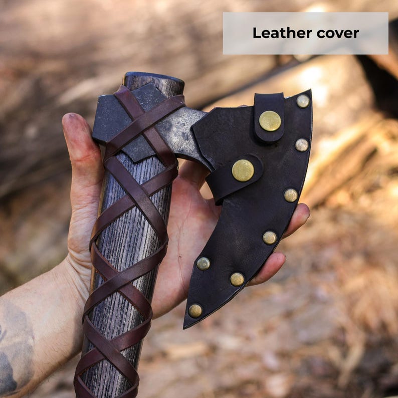 Hand Forged Viking Axe with Sheath image 5