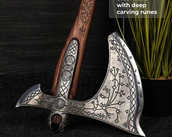 Hand Forged Leviathan Axe: Kratos Inspired, Personalized Handle
