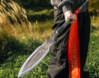 Kratos Draupnir Spear, Full Size Carbon Steel Ragnarok Version for Display & Cosplay