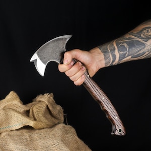 Tomahawk Custom Engraved Axe, Forged Hatchet with Sheath, Full Tang Tomahawk Indian