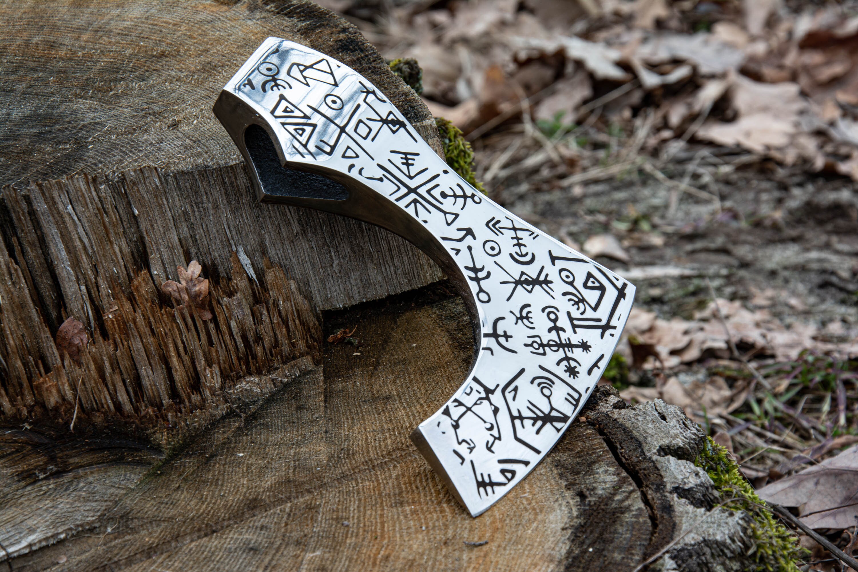 Custom runic axe head runic pattern steel hatchet head hand Etsy