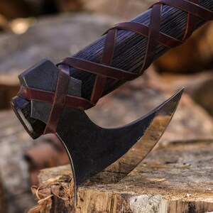 Hand Forged Viking Axe with Sheath image 9