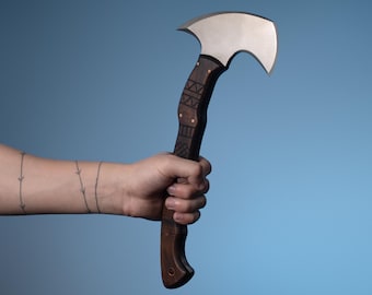 Tomahawk Survivalbijl met volledige tang Functioneel, kampeerbijl, handgemaakt met schede