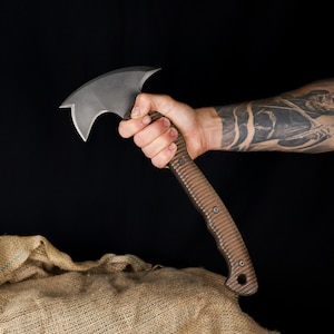 Hacha Tomahawk Bushcraft, hacha de camping grabada con funda.