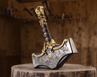 Mjolnir Hammer 26.45lb Metal Thor Hammer with glow-in-the-dark runes