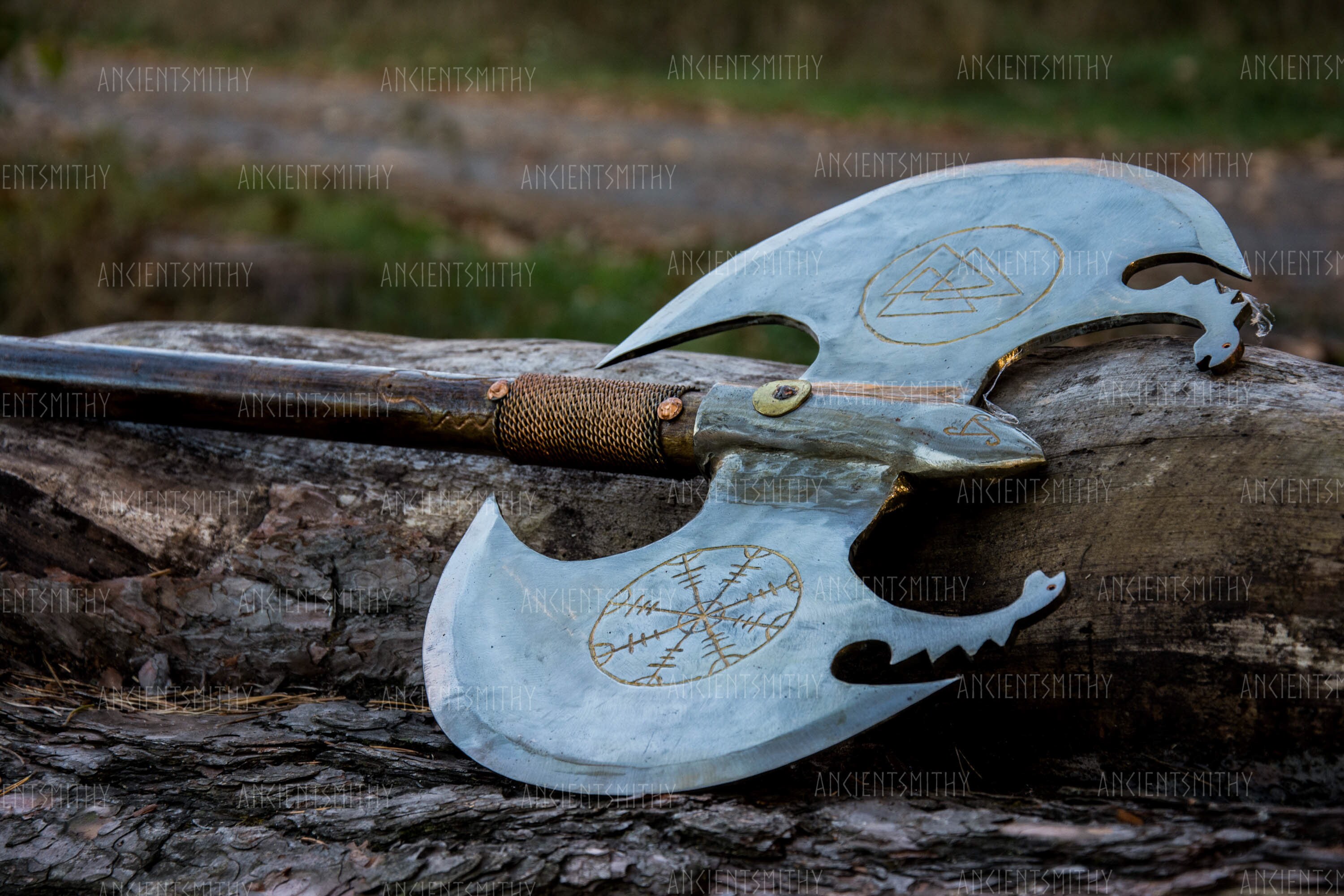Double Sided Axe Hand Forged Battle Axe Functional Viking Etsy
