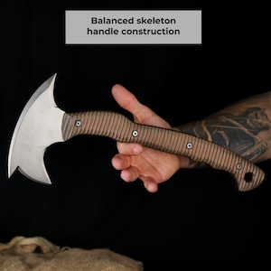 Tomahawk Hatchet, Full Tang Axe with Sheath, Custom Engraved  Bushcraft Axe
