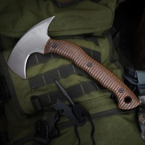 Functional Tomahawk Small Bushcraft Axe Full Tang, Handmade Camping Hatchet with Sheath & Engraving Option