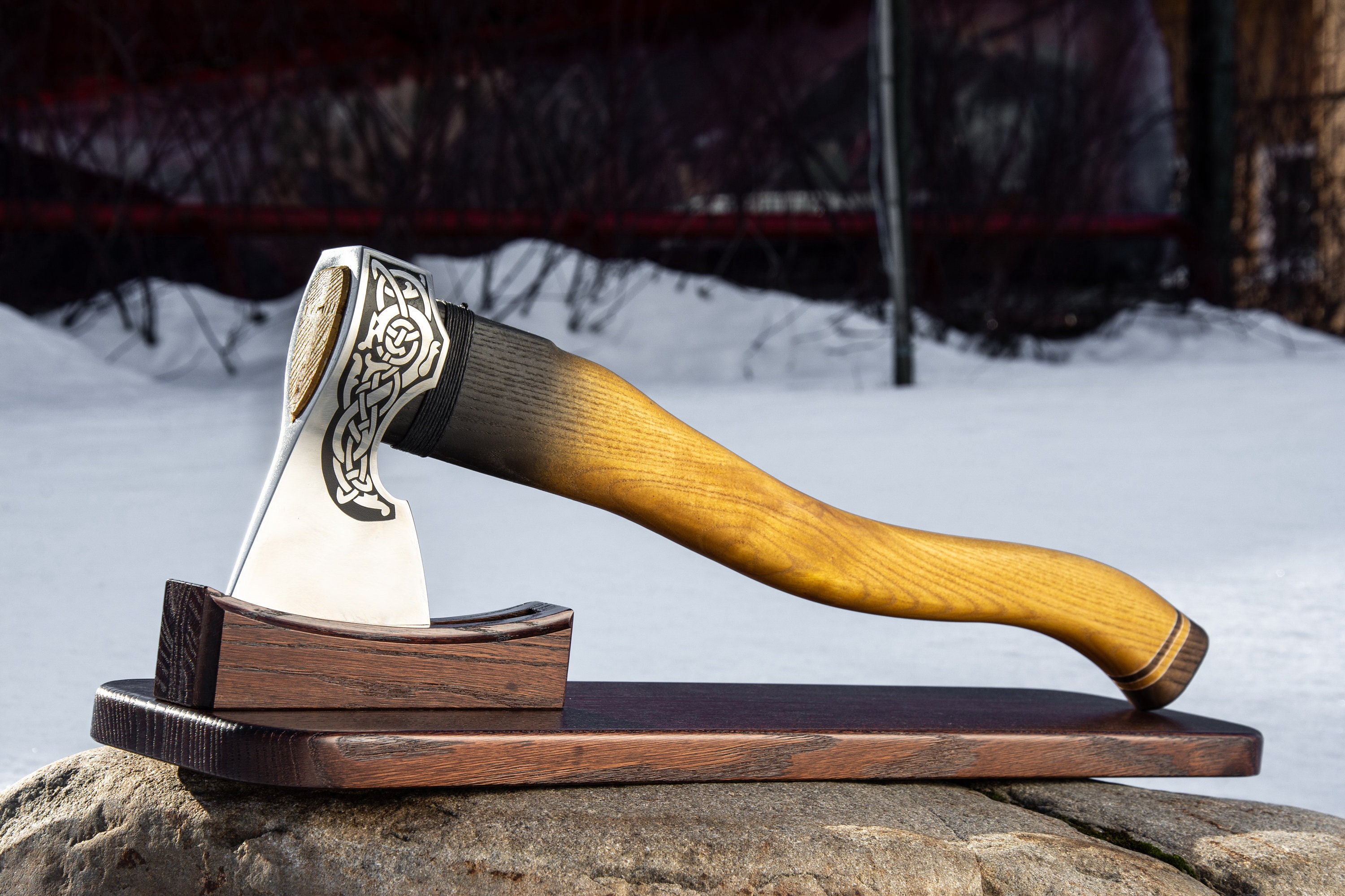 Handmade Viking Axe Holder Wooden Axe Stand Axe Accessories Etsy